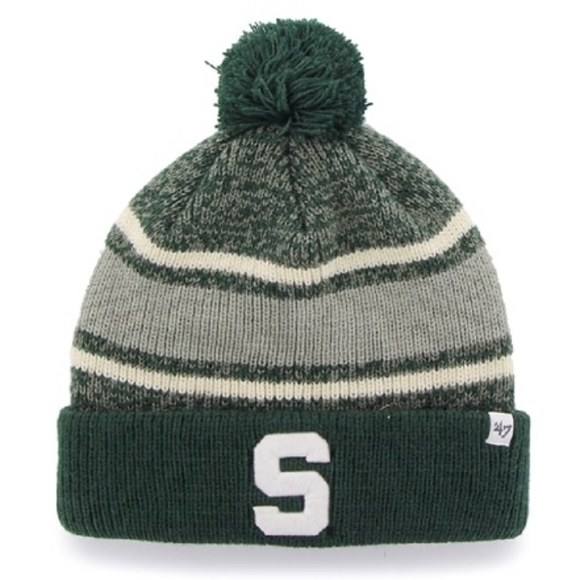 Michigan State Spartans Fairfax Cuff Knit Dark Green 47 Brand Hat - Picture 1 of 5